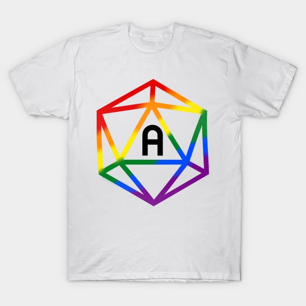 Asexual Aromantic Agender Pride Rainbow Dice T-Shirt by sunnyfuldraws